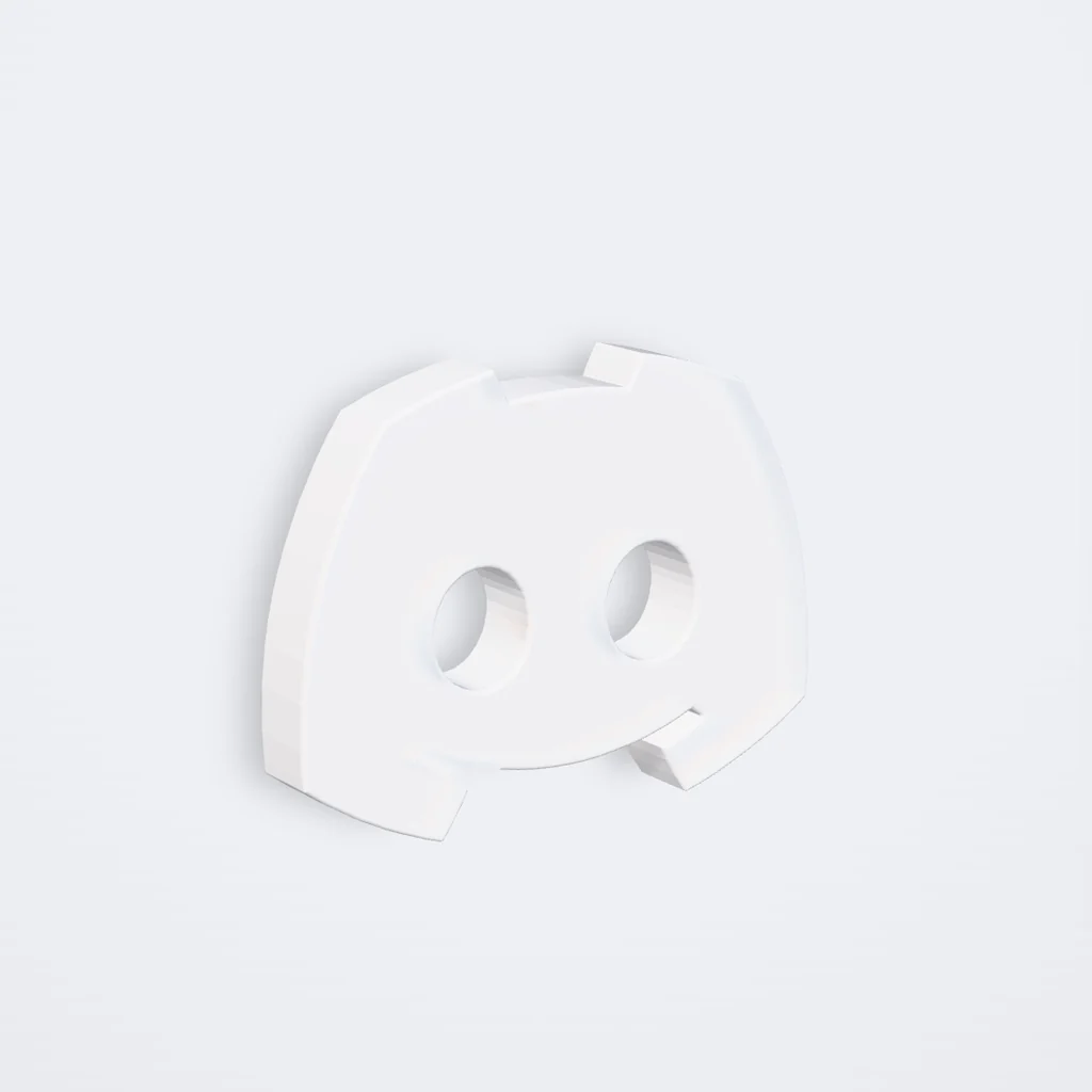 Discord logo rendered in 3D, milk glass